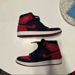 Used Men’s Jordan 1 Flyknit size 9.5 Bred